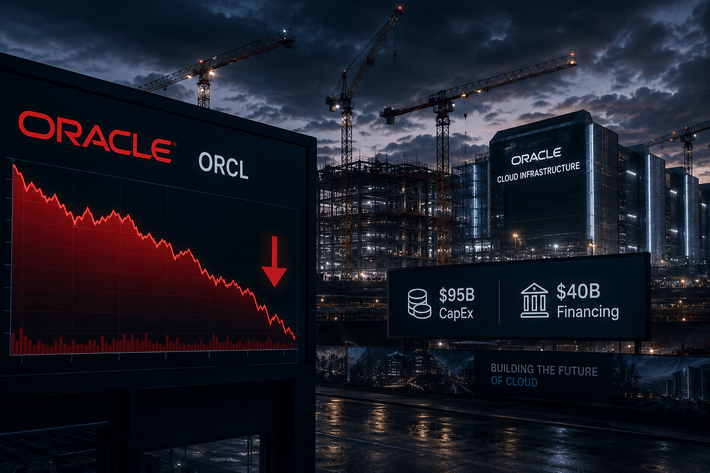 Oracle Stock Plunges as $95 Billion AI Spending Plan Spooks Investors
