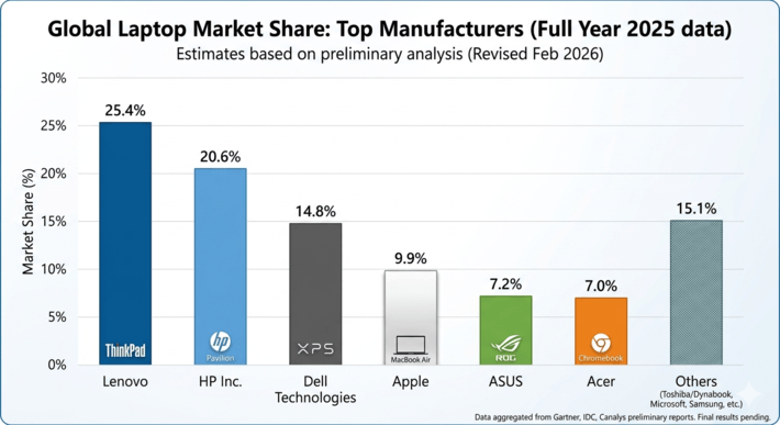Laptop Market Share by Brand